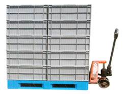 叉車、塑料托盤、塑料周轉箱的配合使用場景